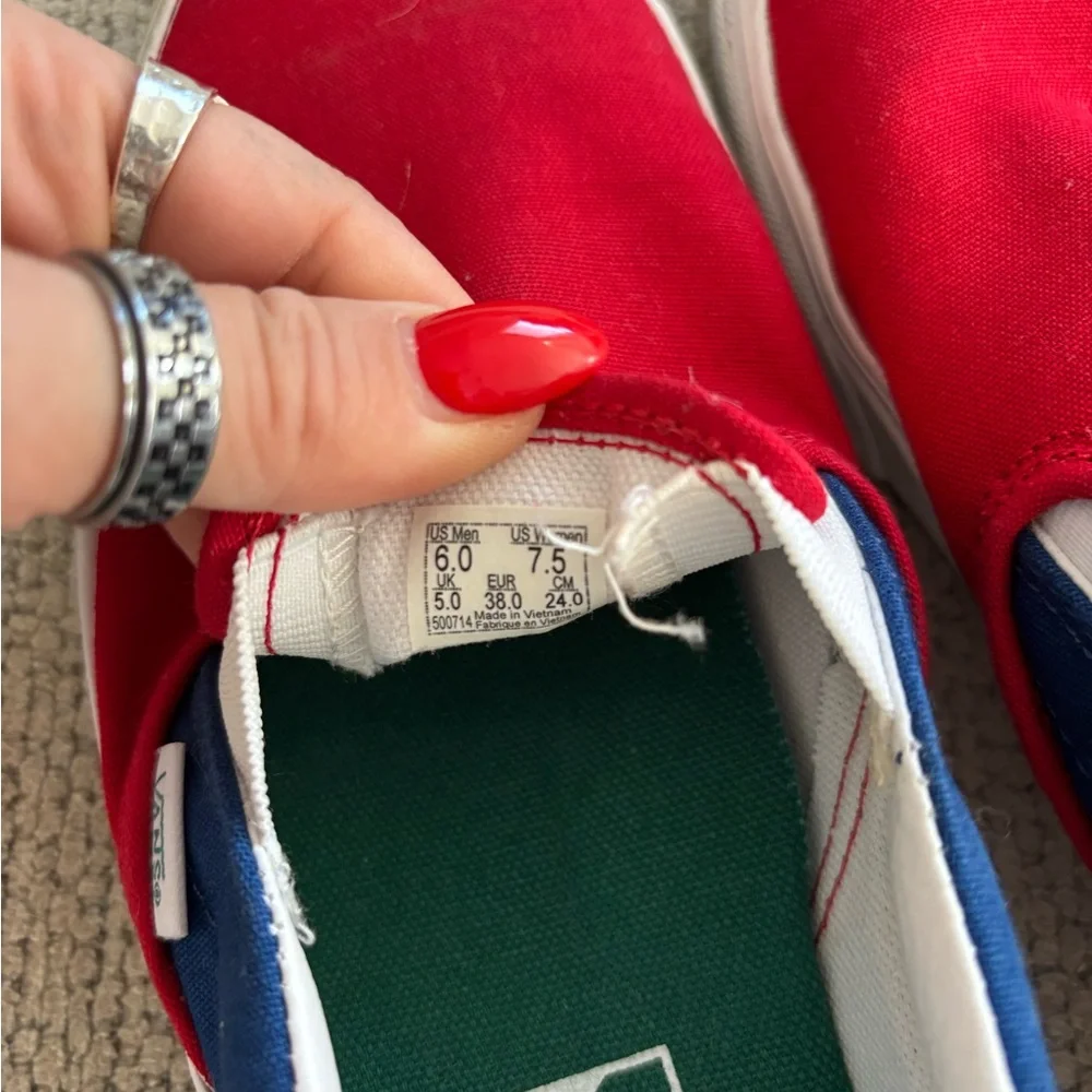 Red, yellow and blue Vans slip-on! - Picture 3 of 3